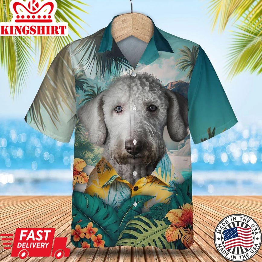 Bedlington Terrier Ai - 3D Tropical Trendy Hawaiian Shirt