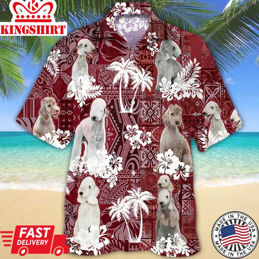 Bedlington Terrier Red Trendy Hawaiian Shirt, Trendy Hawaiian Shirt For Men, Women, Aloha Shirt For Summer