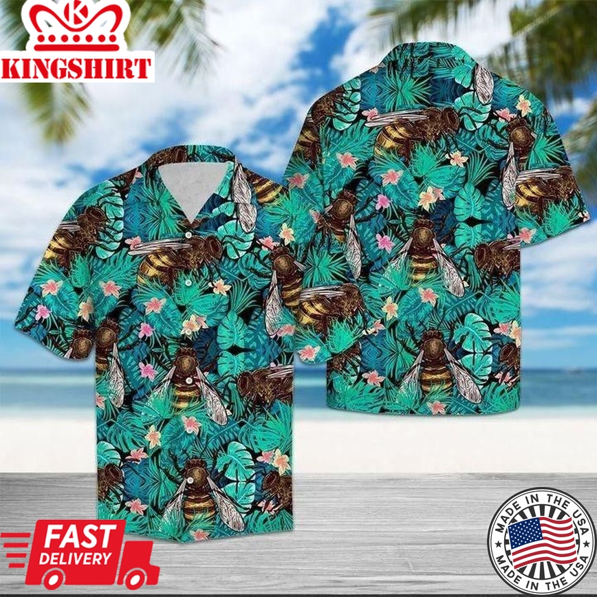 Bee Tropical Trendy Hawaiian Shirt