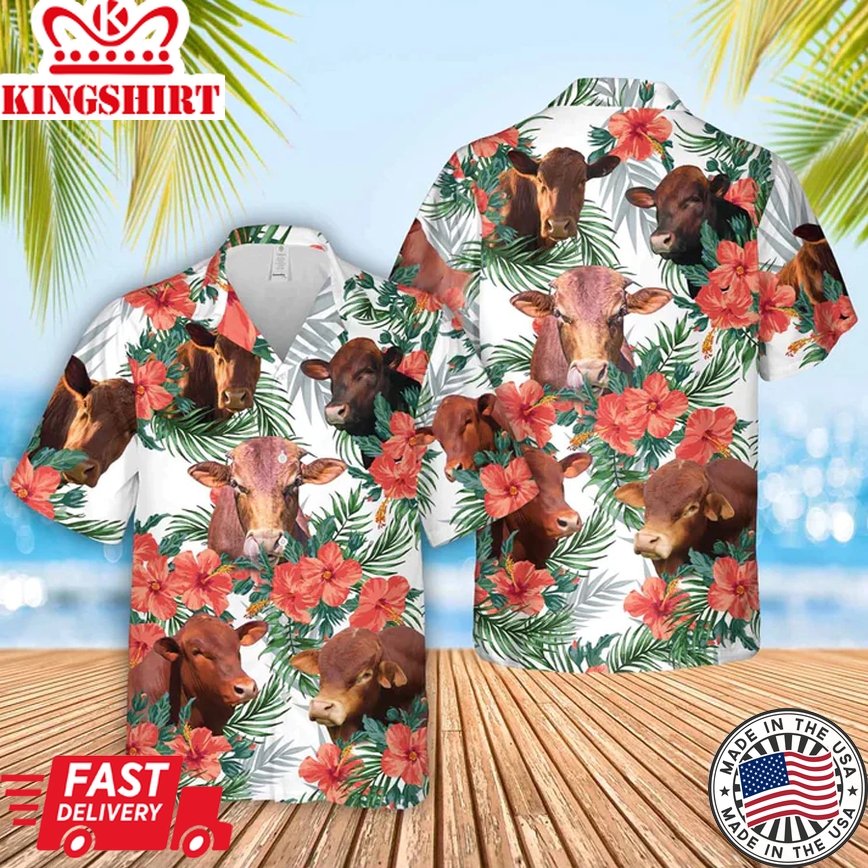 Beefmaster Cow Hawaiian Flowers Trendy Hawaiian Shirt, Gift For Farm Clothing, Summer Gift For Men And Women