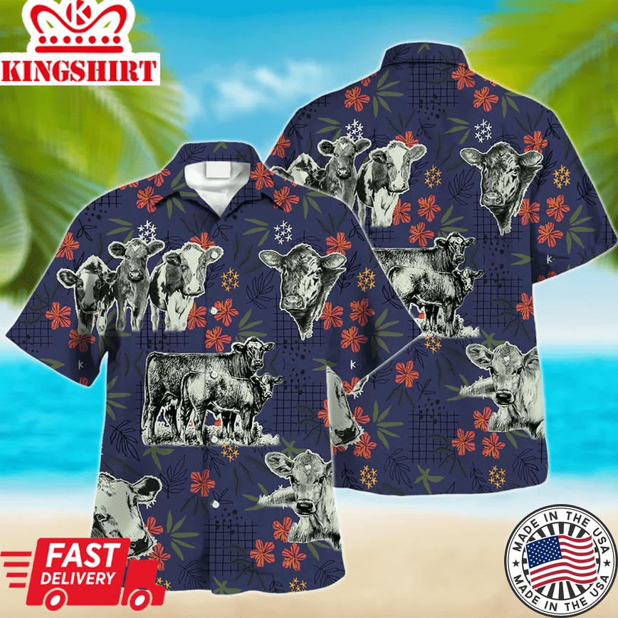 Beefmaster Trendy Hawaiian Shirt, Animal Trendy Hawaiian Shirts, Farmer Shirt For Men And Women