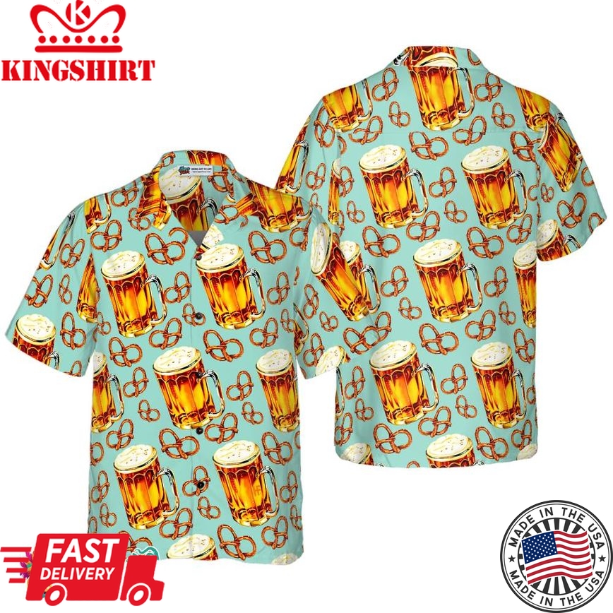 Beer & Pretzel Shirt For Men Hawaiian Shirt