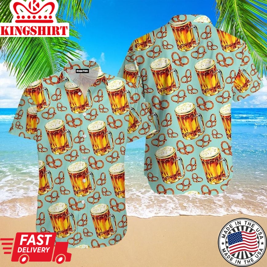 Beer & Pretzel Trendy Hawaiian Shirt