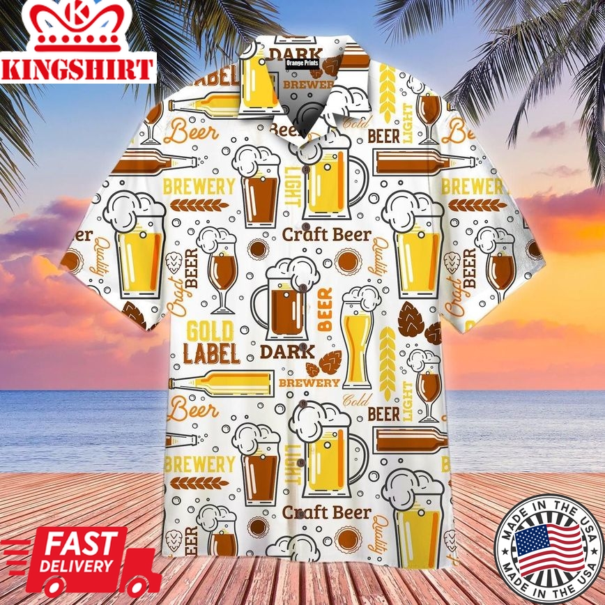 Beer Born To Drink Trendy Hawaiian Shirt