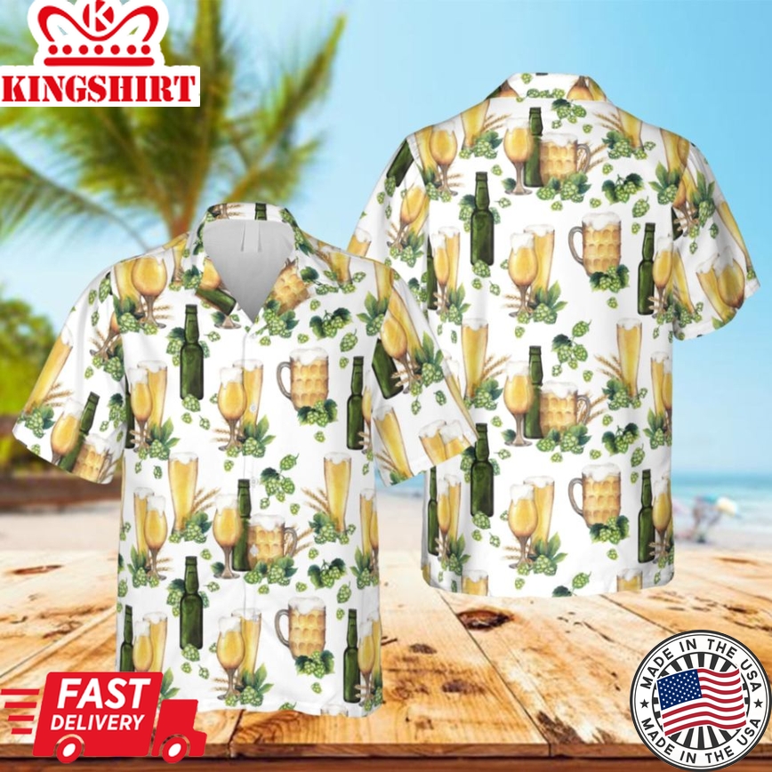 Beer Cups Hawaii Shirt, Shirt For Dad Bob