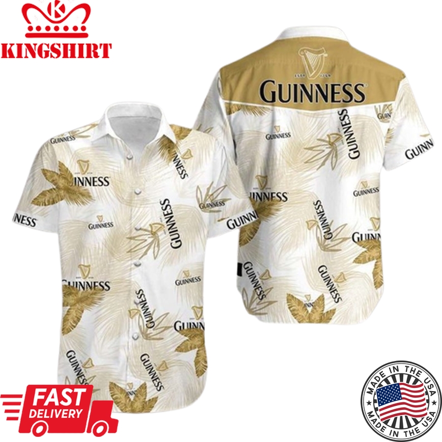 Beer Hawaiian Shirt Guinness Beer Yellow White Hawaii Aloha Shirt Beer Hawaii Shirt