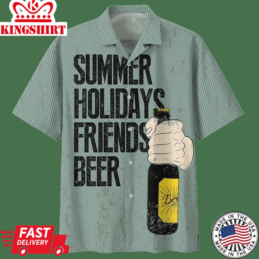 Beer Hawaiian Shirt Summer Holidays Friends Beer Aloha Shirt