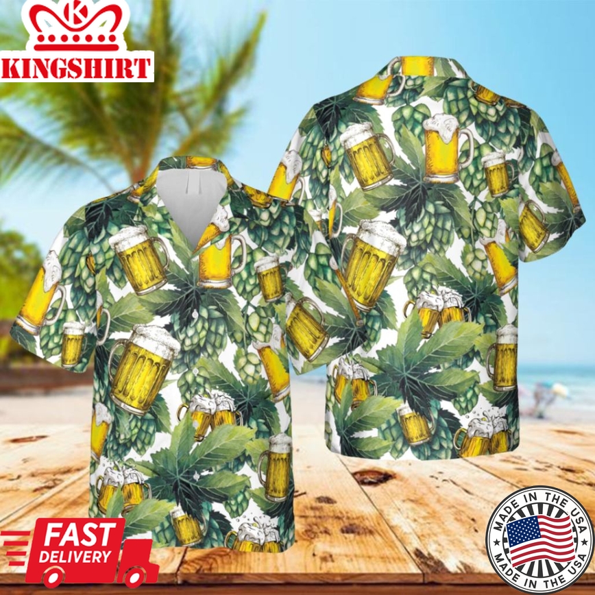 Beer, Hops Brewery Trendy Hawaiian Shirt, Funny Shirt For Man