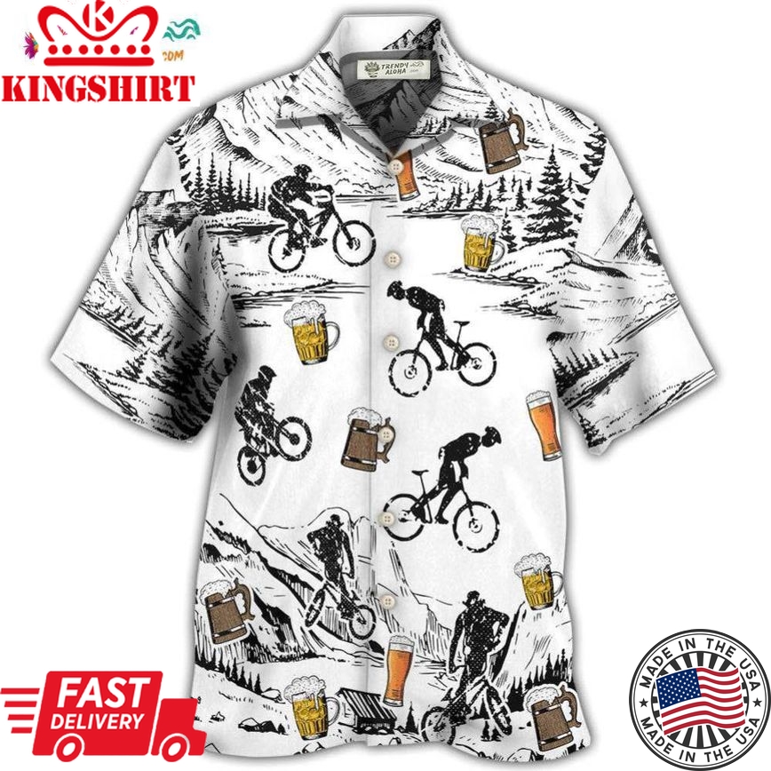 Beer I Like Beer And Moutain Bikes Hawaiian Shirt