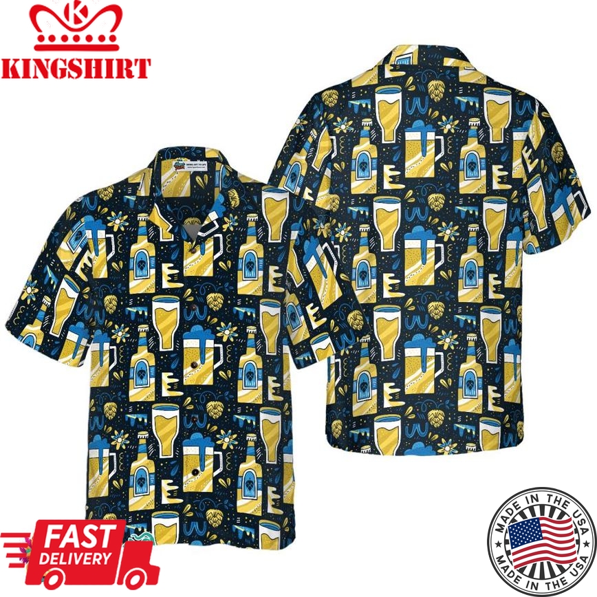 Beer Pattern Hawaiian Shirt