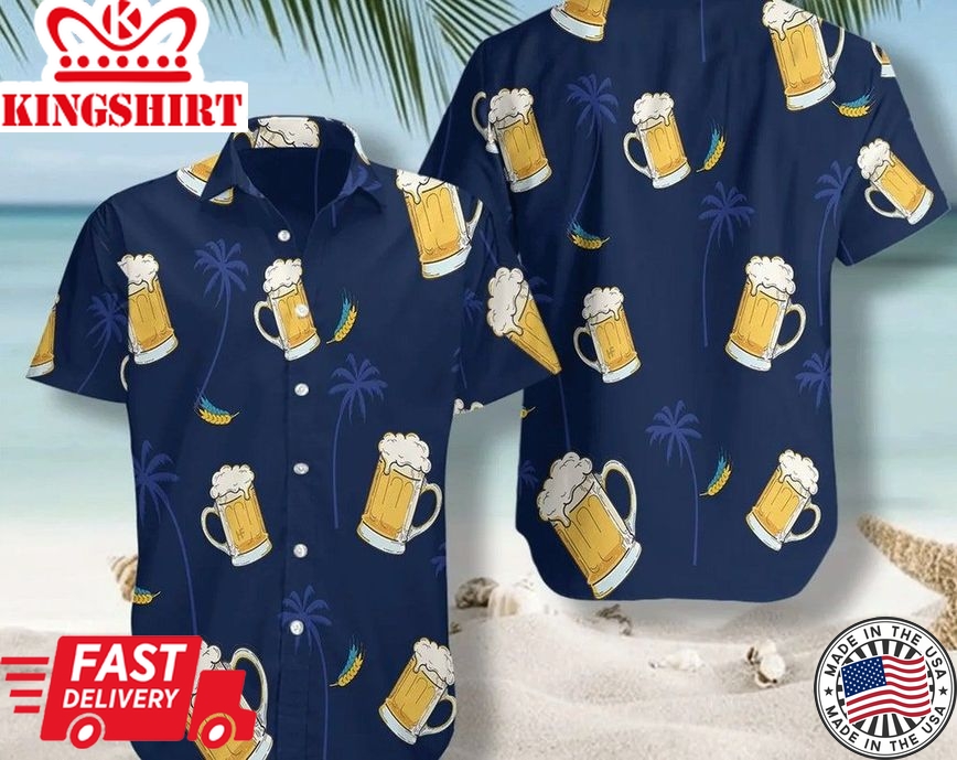 Beer Trendy Hawaiian Shirt, Beach Party Matching Shirt For Men/Women, Hawaiian Set Gift, Gifts For Bachelor Party, Tropical Aloha Shirt.