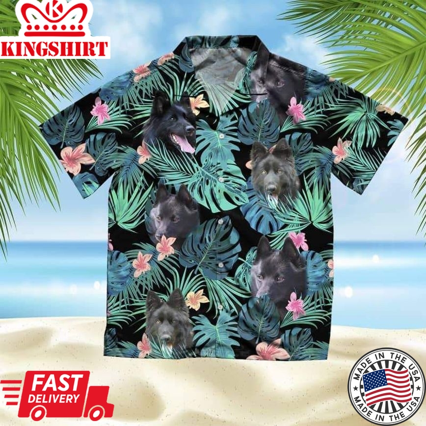 Belgian Shepherd Dog Summer Leaves Trendy Hawaiian Shirt, Shepherd Trendy Hawaiian Shirt, Aloha Shirt For Dog Lover Summer Gifts