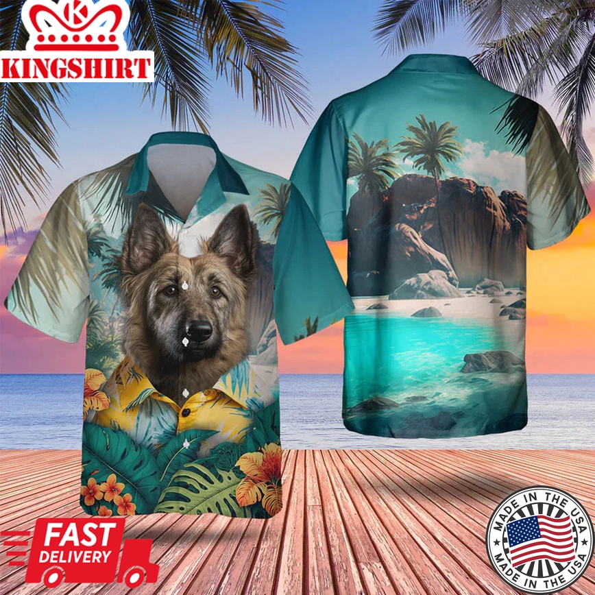 Berger Picard 3D Tropical Trendy Hawaiian Shirt, Dog Trendy Hawaiian Shirt, Men's Hawaii Shirt