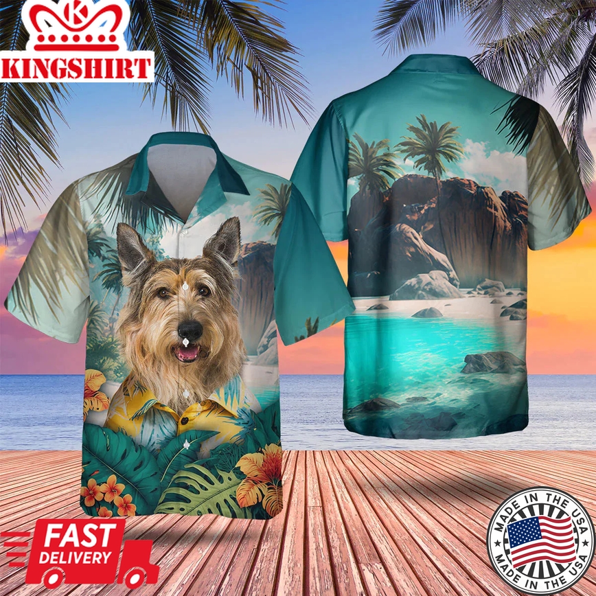 Berger Picard 3D Tropical Trendy Hawaiian Shirt New, Dog Trendy Hawaiian Shirt, Men's Hawaii Shirt