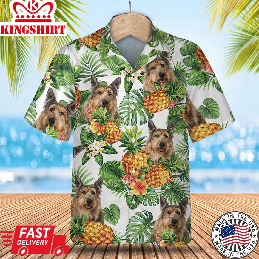 Berger Picard Tropical Pattern Trendy Hawaiian Shirt, Dog Trendy Hawaiian Shirt, Summer Gift For Men And Women