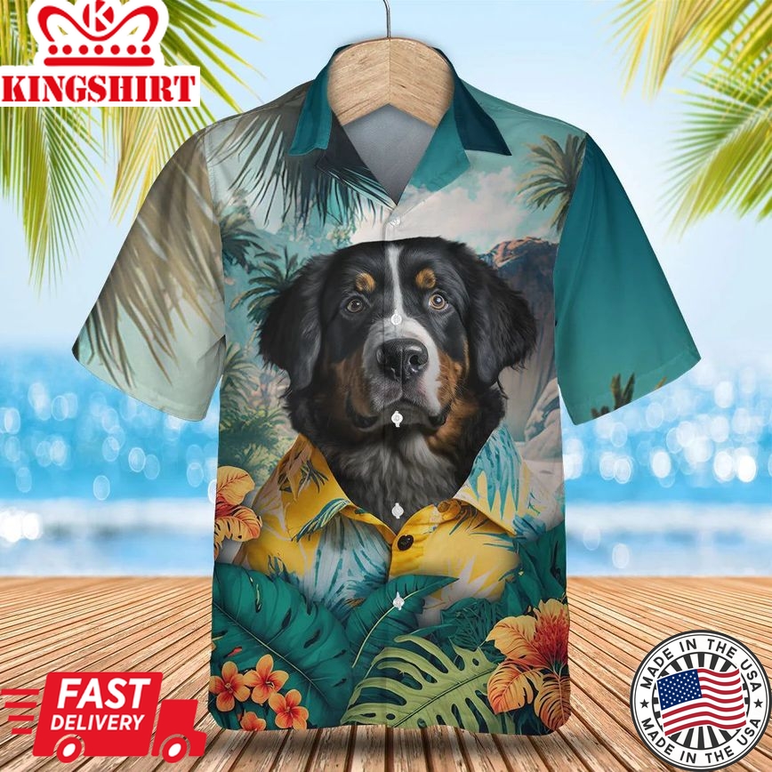 Bernese Mountain Ai - 3D Tropical Trendy Hawaiian Shirt