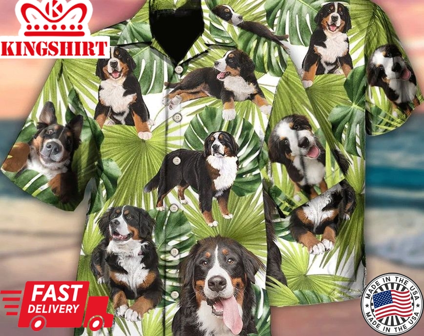 Bernese Mountain Dog Tropical Leaf Lover, Personalized Pet Aloha Shirt, Hawaii Shirt Party Summer, Hawaiian Set Gift, Gift For Lover Animal.