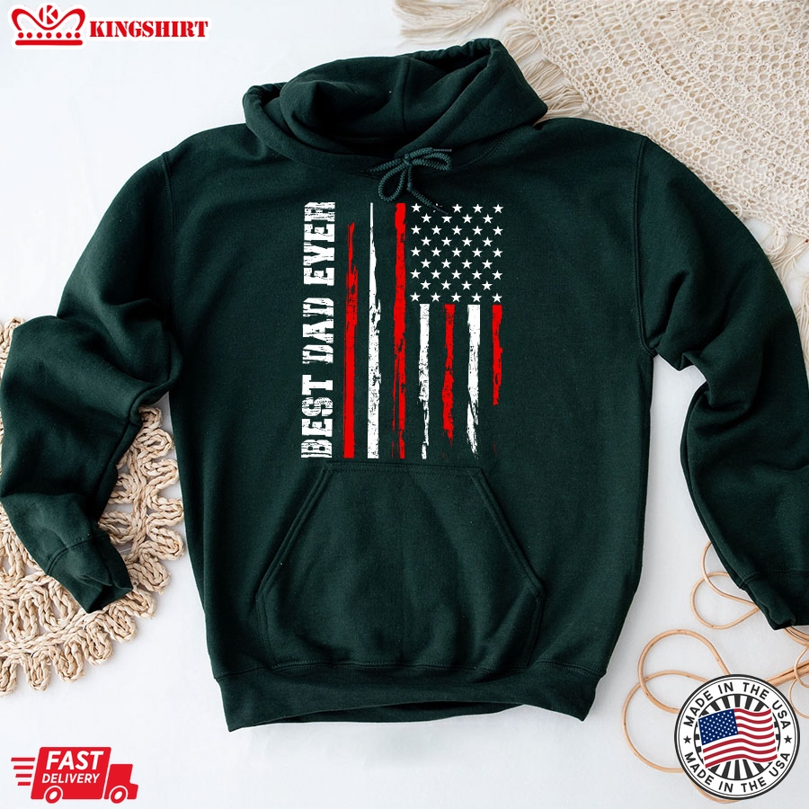 Best Dad Ever American Flag Father's Day Hoodie