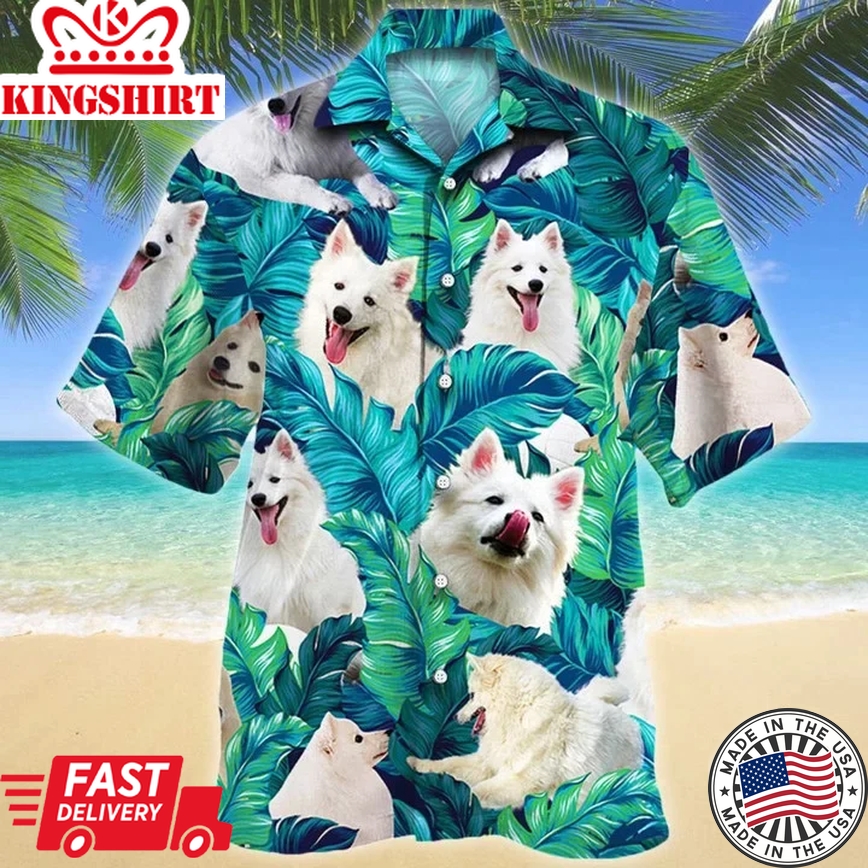 Best Gift For American Eskimo Dog Lovers Trendy Hawaiian Shirt