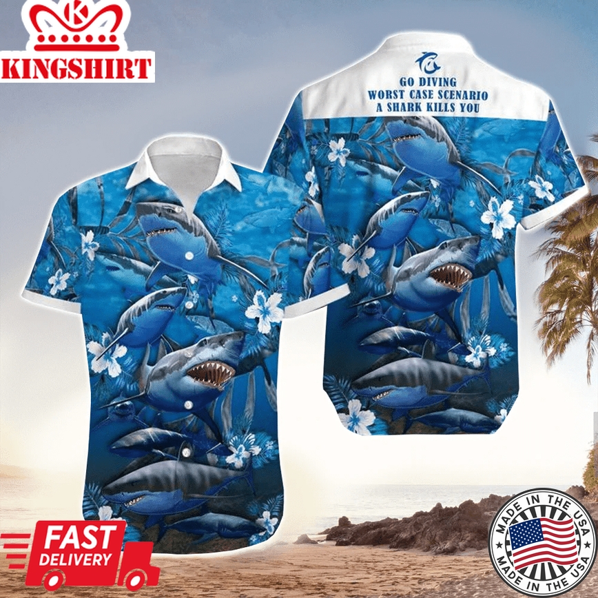 Best Shark Trendy Hawaiian Shirt, Shark Lover Hawaiian For