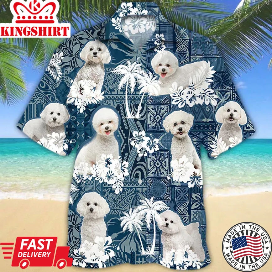 Bichon Frise Trendy Hawaiian Shirt, Dog Trendy Hawaiian Shirt Men Women, Short Sleeve Hawaiian Aloha Shirt