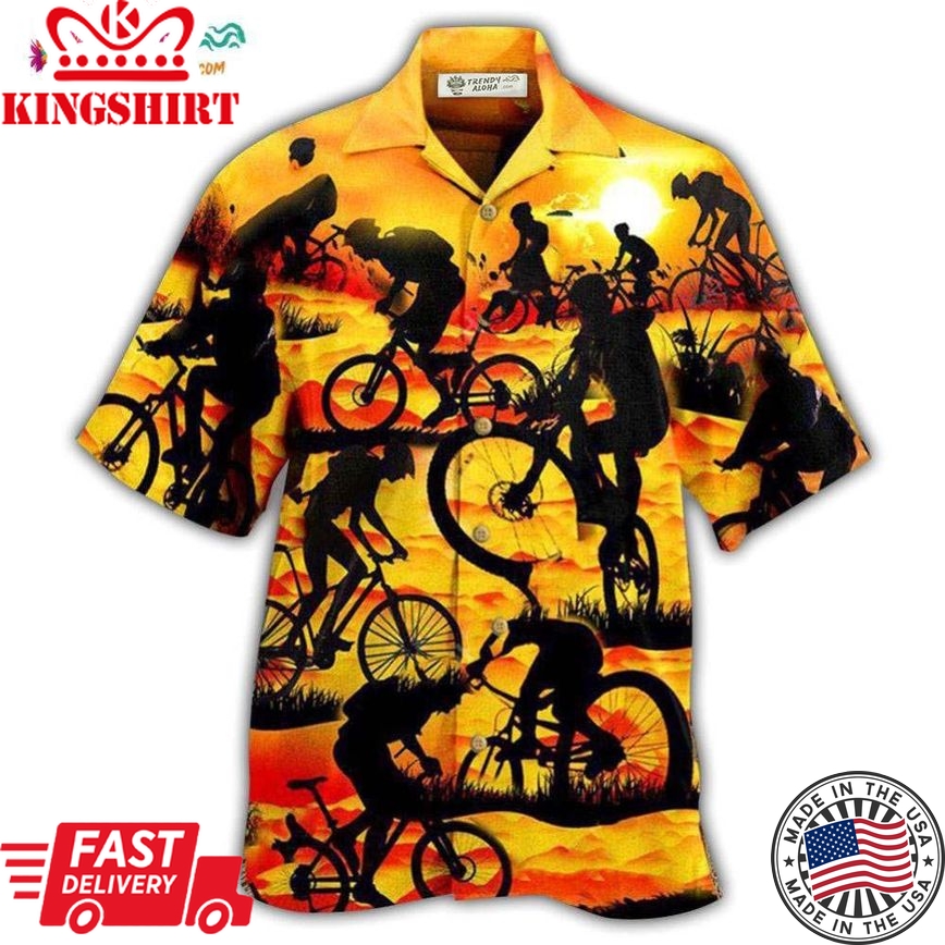 Bicycle It'S Not A Race It'S A Journey On The Sunset Hawaiian Shirt