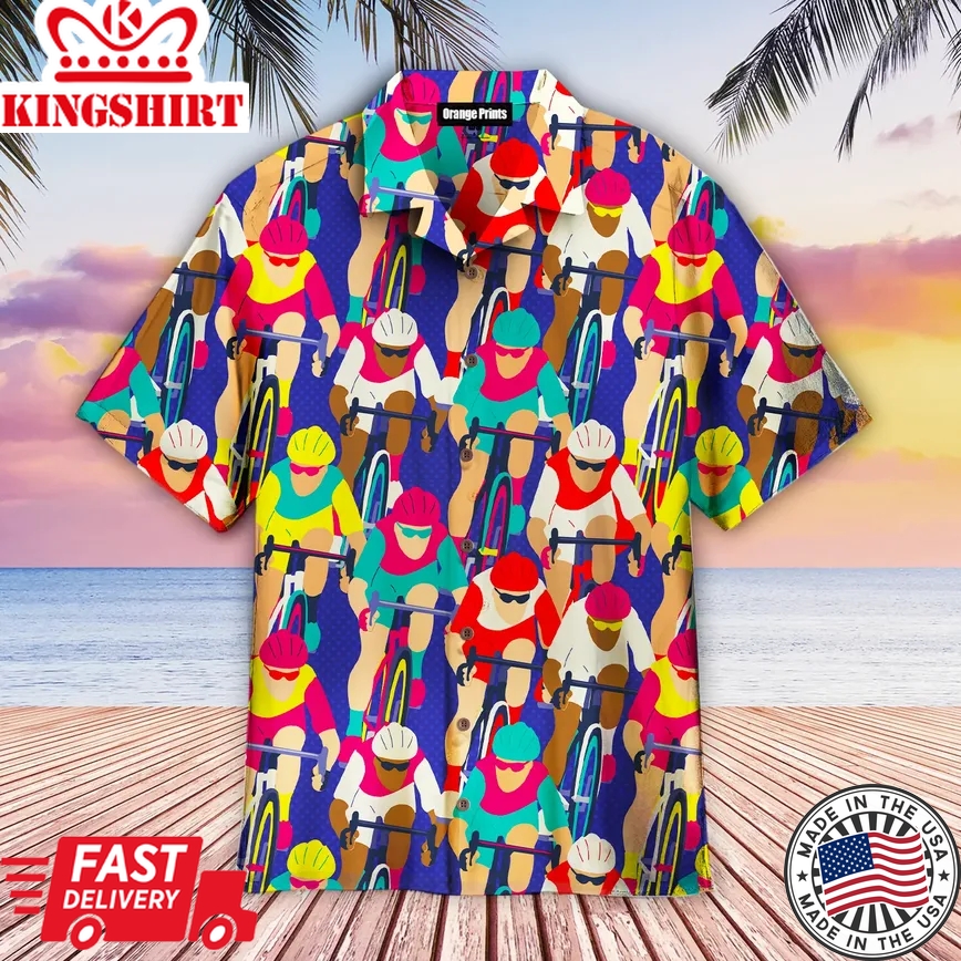 Bicycle Racing Trendy Hawaiian Shirt