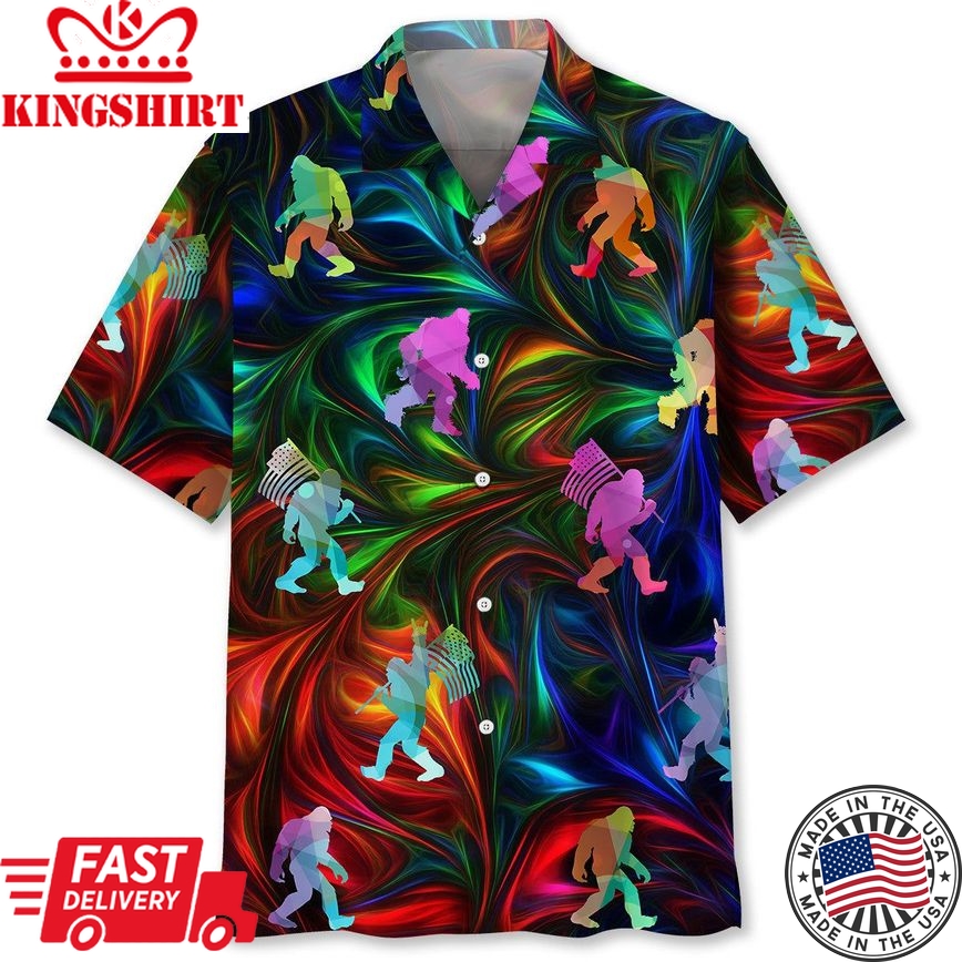 Bigfoot Color Trendy Hawaiian Shirt