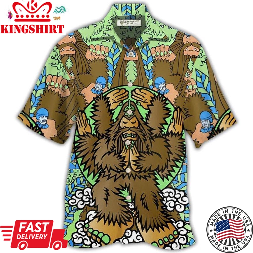 Bigfoot Funny Art Style Hawaiian Shirt