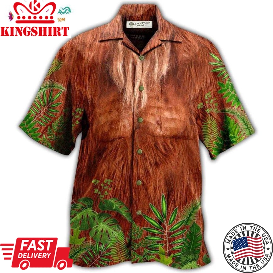 Bigfoot Hair Don'T Care Hawaiian Shirt