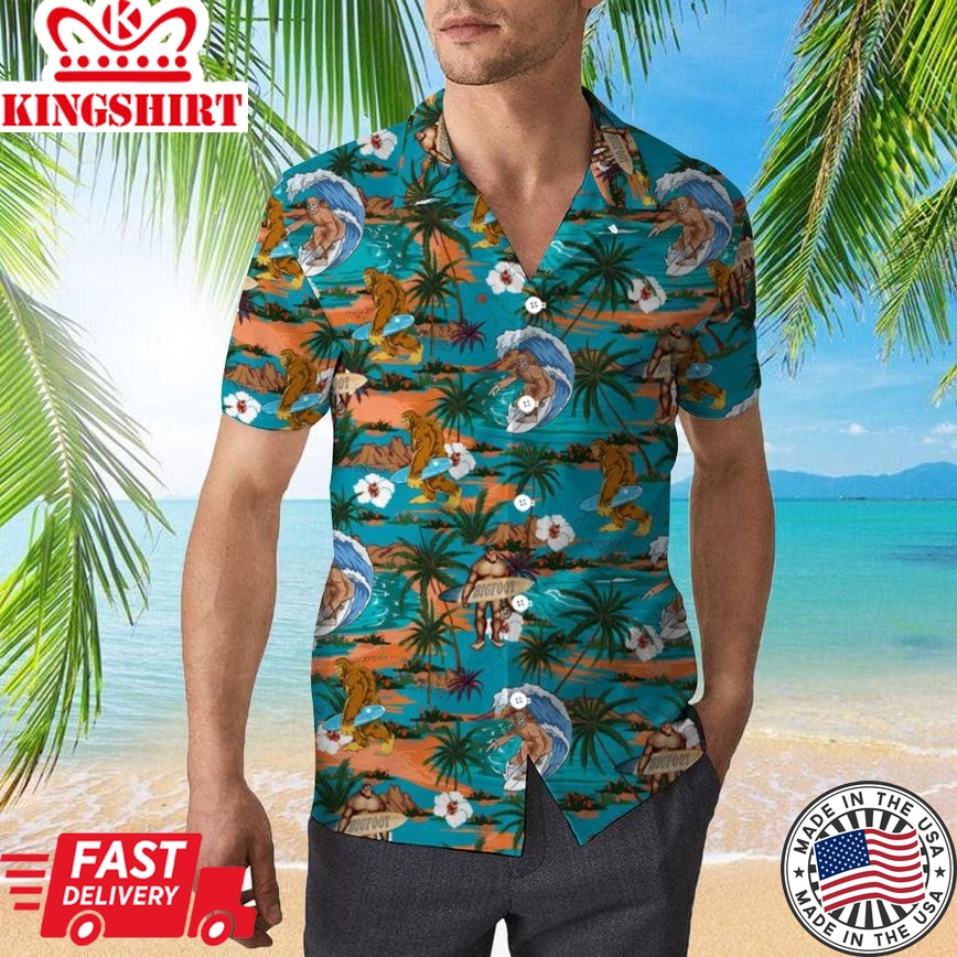 Bigfoot Trendy Hawaiian Shirt