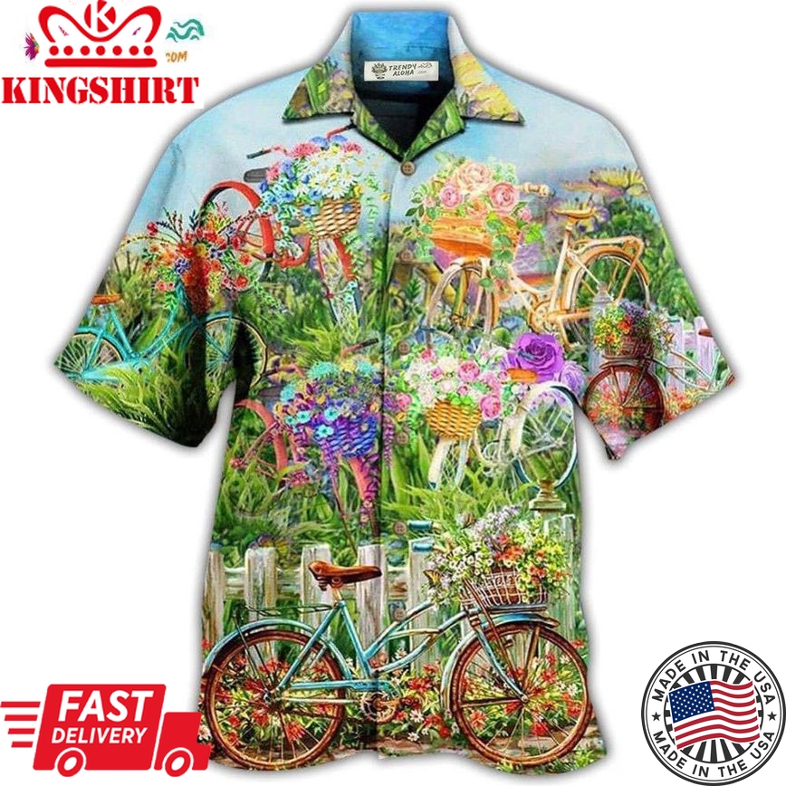 Bike Love Flowers So Much Hawaiian Shirt