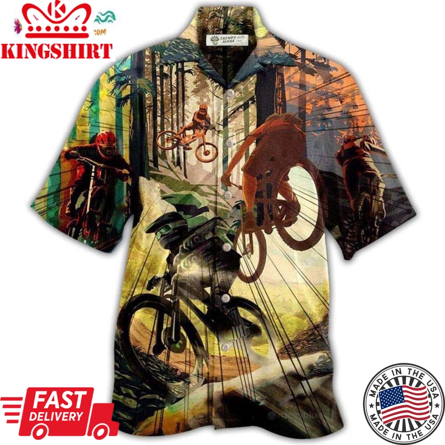 Bike Never Underestimate A Man With Mountain Bike With Sunshine Hawaiian Shirt