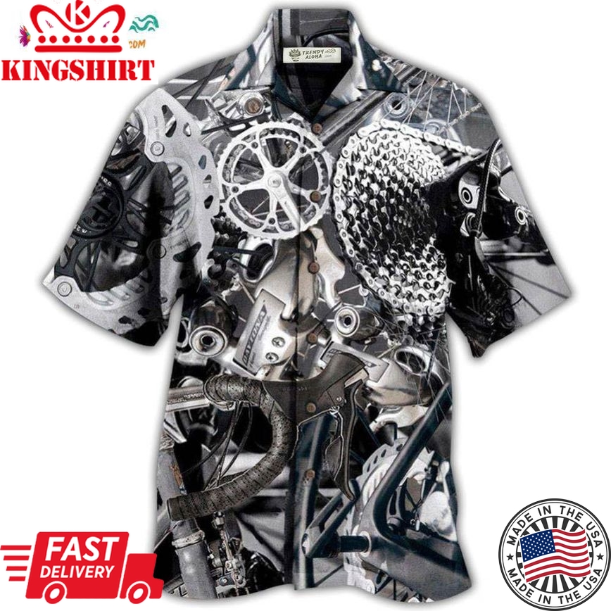 Bike When In Doubt Pedal It Out Bicycle In Dark Style Hawaiian Shirt