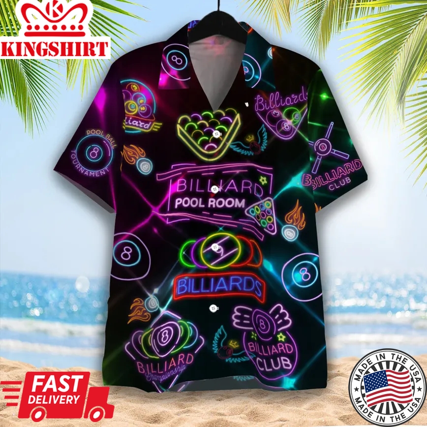 Billiard Club Neon Trendy Hawaiian Shirt