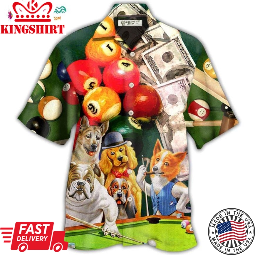 Billiard Funny Dog Many Money Hawaiian Shirt