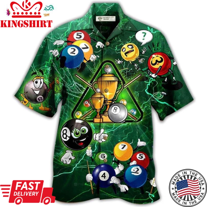 Billiard Lover Green Lightning Hawaiian Shirt