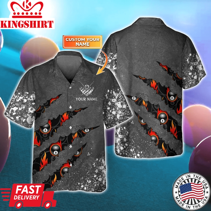 Billiard Paint Splash Personalized Billiard 3D Trendy Hawaiian Shirt For Men, Gift For Billiard Player