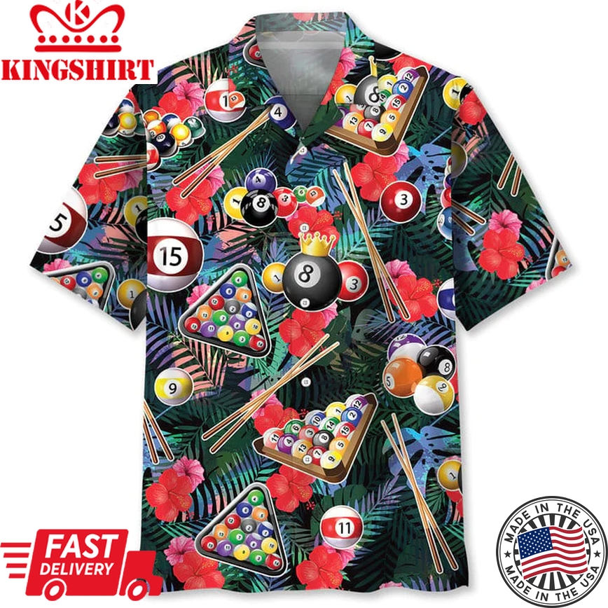 Billiard Tropical Trendy Hawaiian Shirt, Billiard Team Hawaiian Shit For Men, Gift For Billiard Player