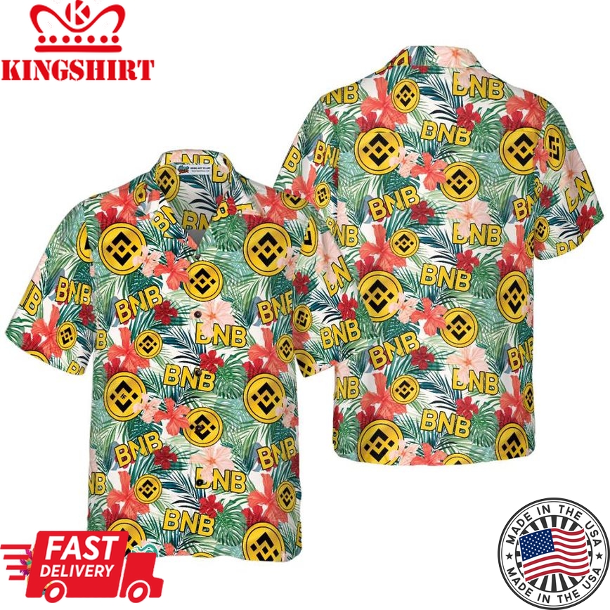 Binance Coin Tropical Flower Hawaiian Shirt