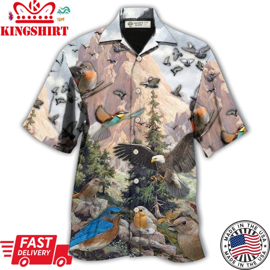 Birds On Mountain Hawaiian Shirt