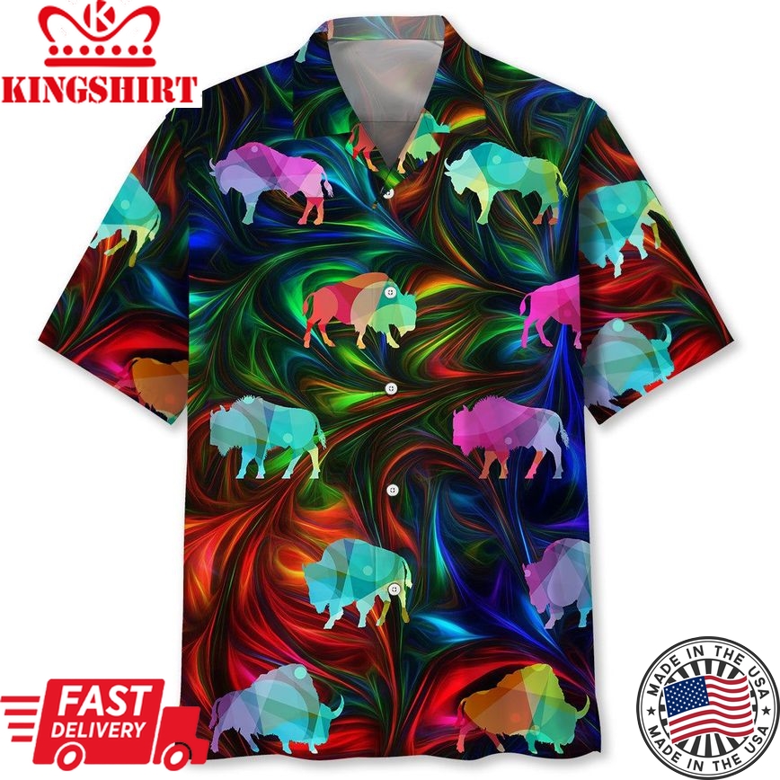 Bison Color Trendy Hawaiian Shirt