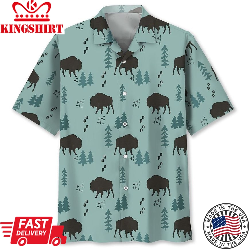 Bison Trendy Hawaiian Shirt