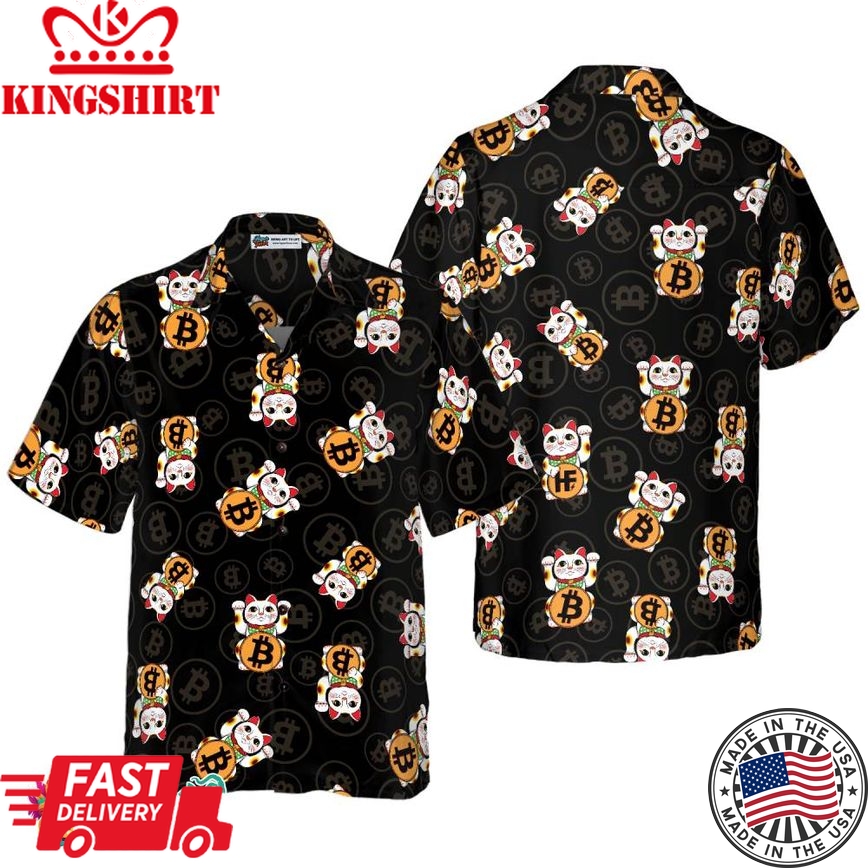 Bitcoin Lucky Cat Hawaiian Shirt