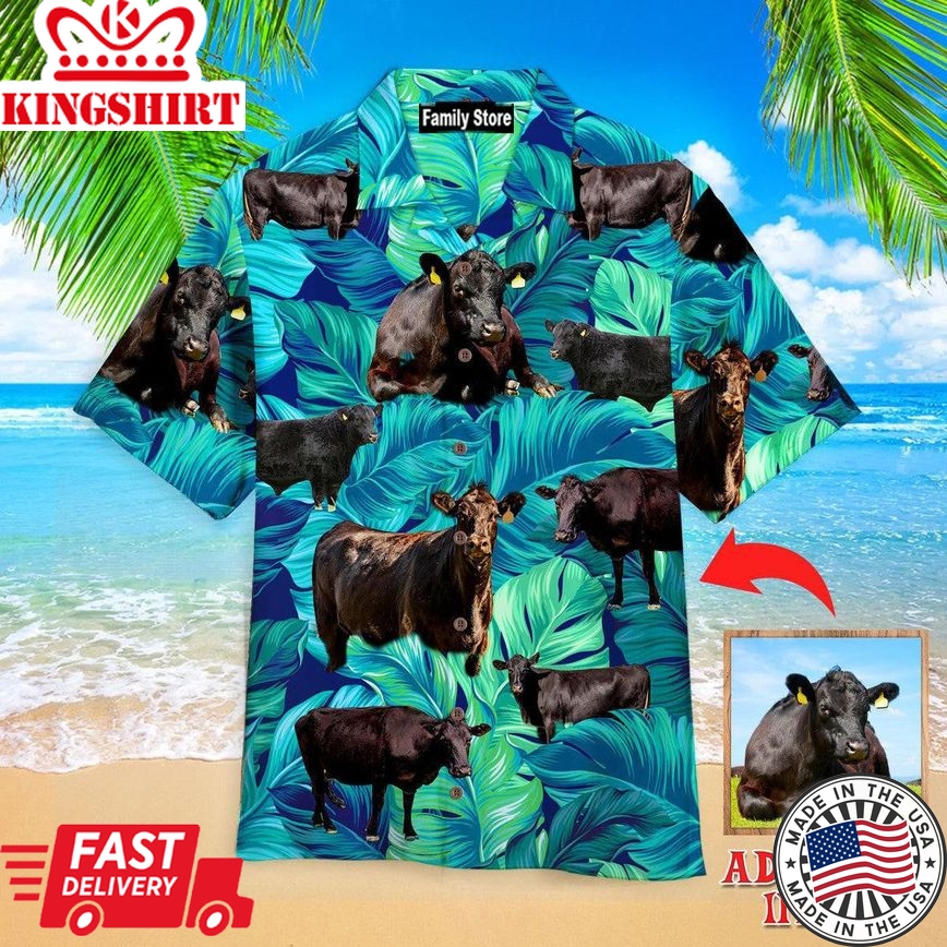 Black Angus Cattle Lovers Custom Hawaiian Shirt