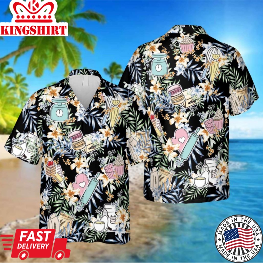 Black Bakery Trendy Hawaiian Shirt, Kahala Shirts