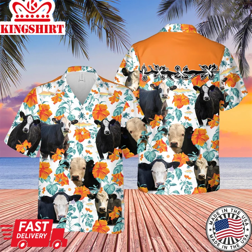 Black Baldy Hibiscus Floral 3D Trendy Hawaiian Shirt