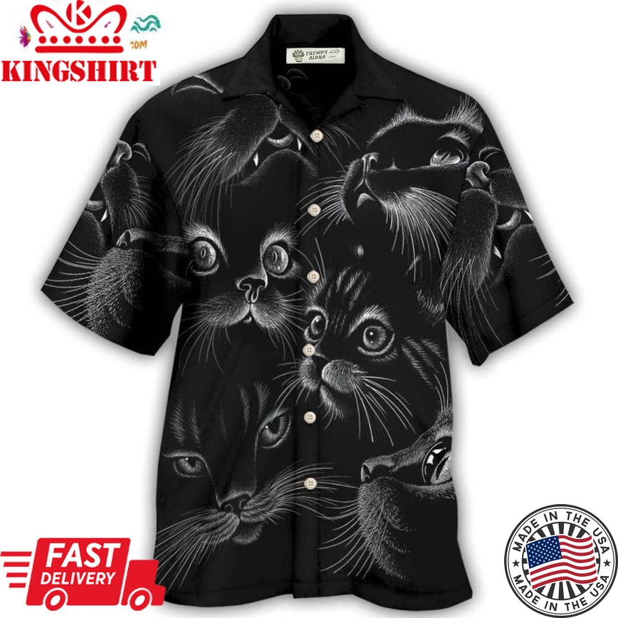 Black Cat Awesome Amazing Style Hawaiian Shirt