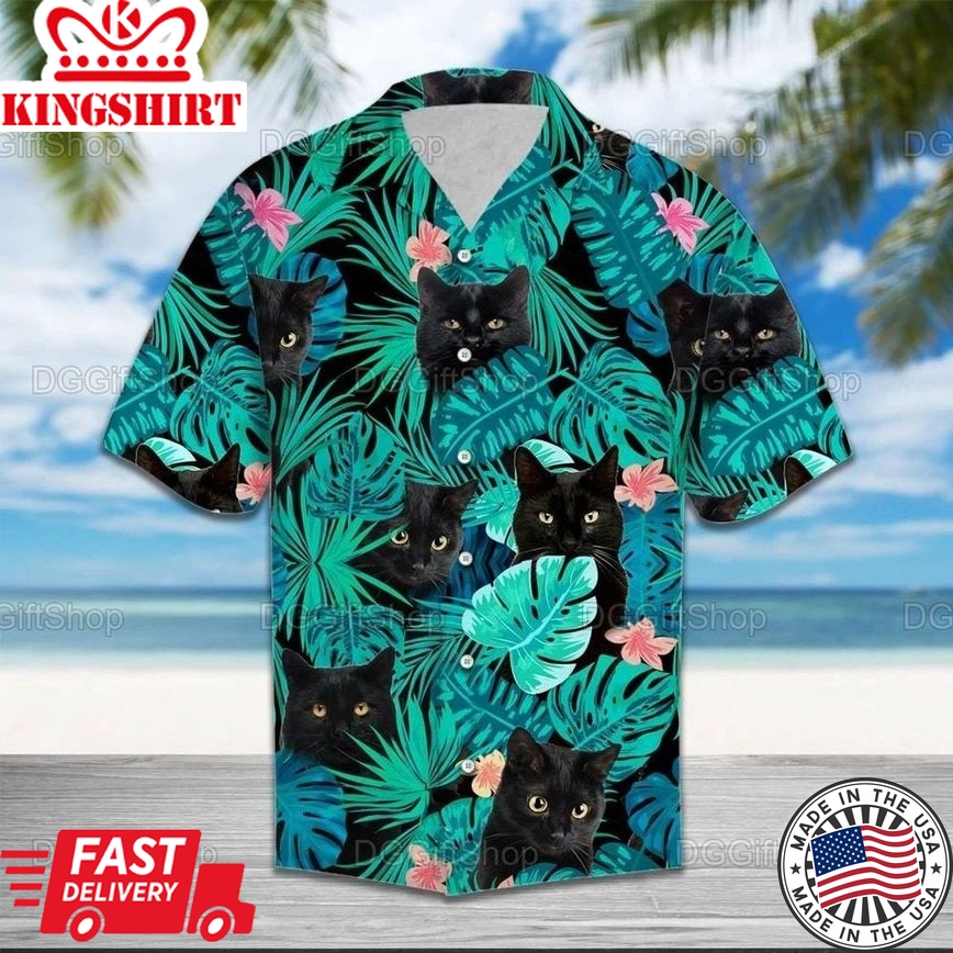 Black Cat Trendy Hawaiian Shirt Christmas Gift