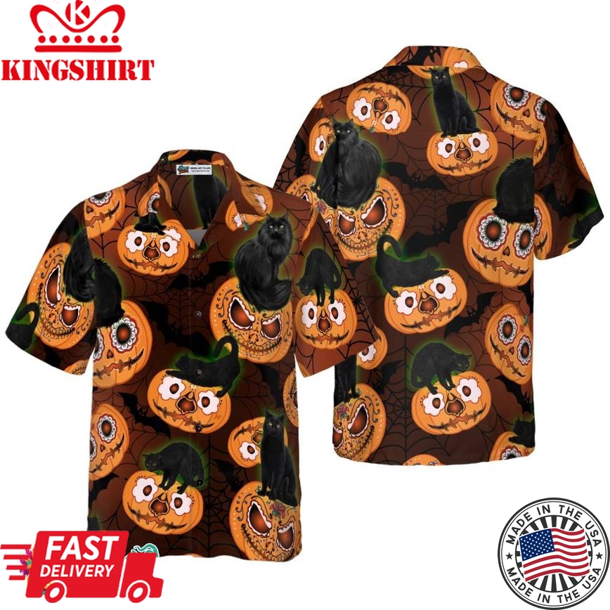 Black Cats Are Awesome For Halloween Hawaiian Shirt